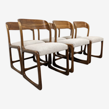 Série de 6 chaises traineau Baumann des années 60/70