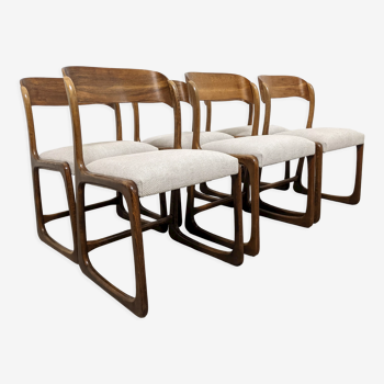 Series of 6 Baumann sled chairs from the 60s/70s