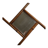 Vintage bamboo diamond mirror, beveled glass, 52 cm