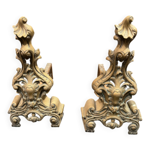 Chenets en bronze Louis