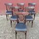 Set of 6 vintage black leatherette bistro chairs