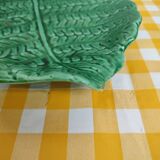 Plat en faïence de Sarreguemines feuille fougère XXe