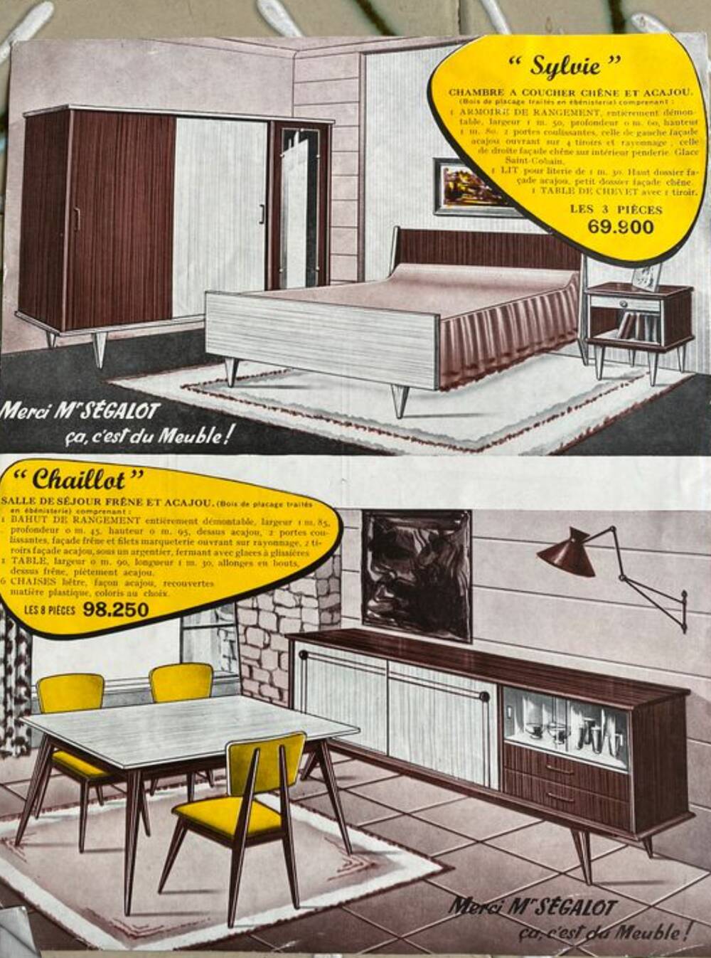 Daybed or two-seater sofa, shelf designed by Maison Sergalot, Paris, 1957