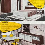 Daybed or two-seater sofa, shelf designed by Maison Sergalot, Paris, 1957