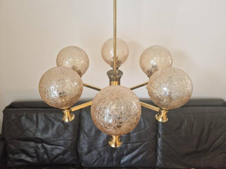 Mid-Century Brass Sputnik Chandelier, Germany, 1970s