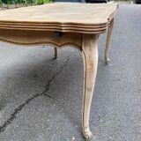 Louis XV extendable dining table renovated in raw wood 220cm