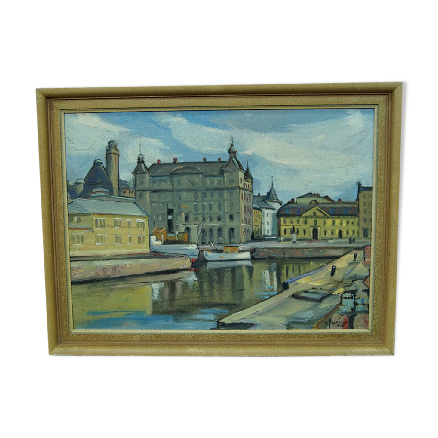 Hjalmar Larsson(1881-1960), Stockholm Cityscape, 1940, Oil Painting