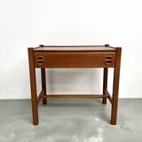 Carved teak bedside table, Arne Wahl Iversen