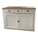 Meuble de métier enfilade patine blanche