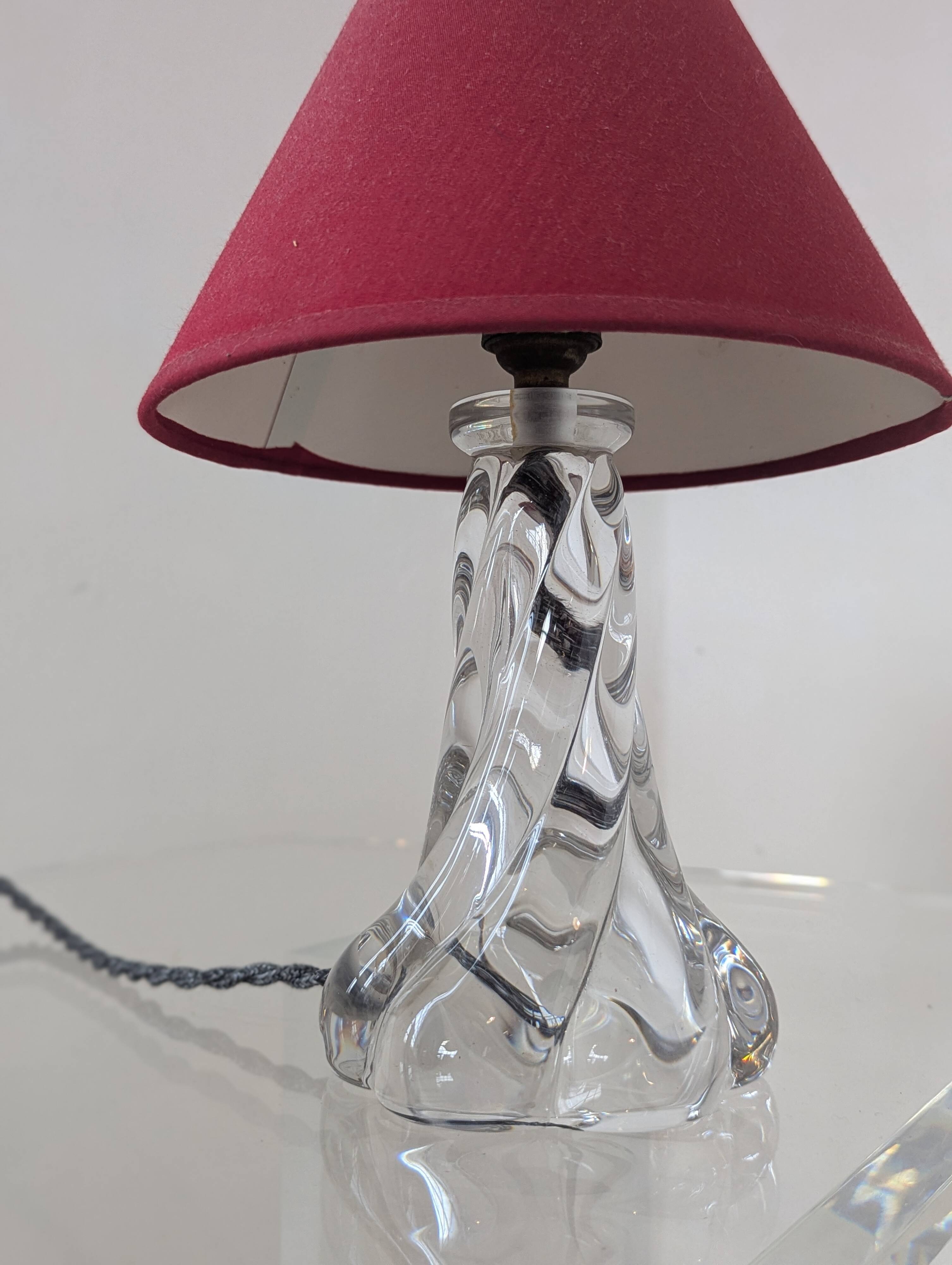 Pair of crystal bedside lamps