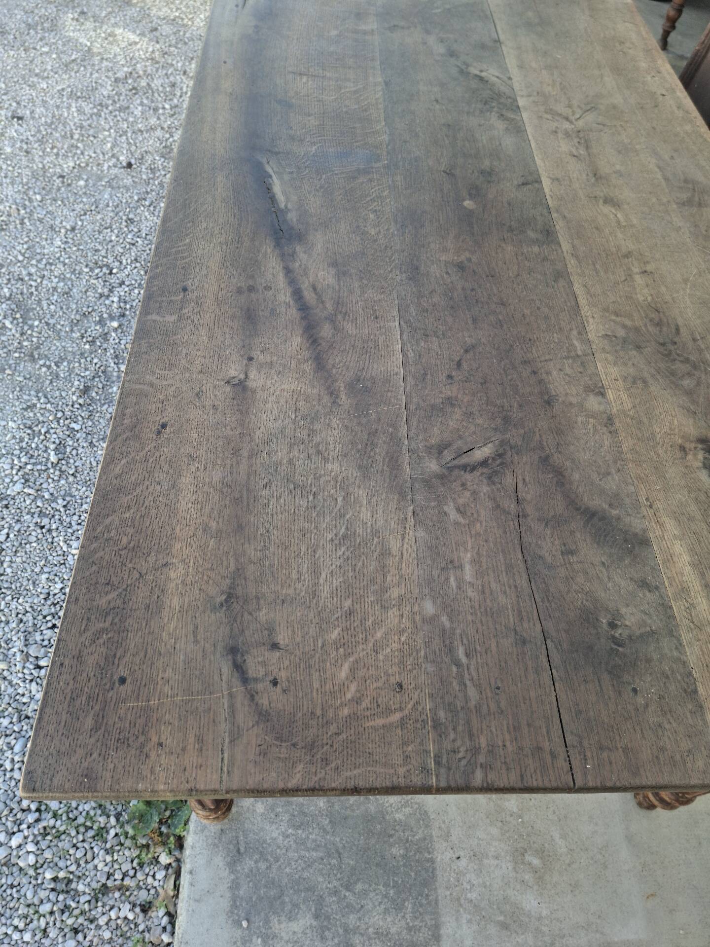 Table de ferme, bistrot, rustique en chêne massif
