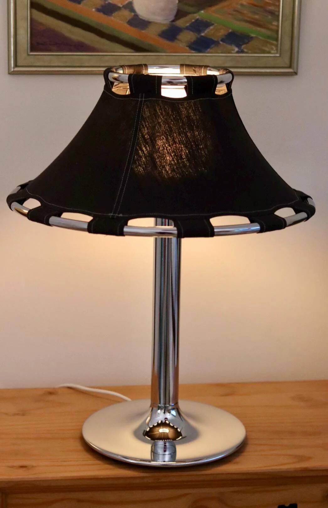 Chrome table lamp by Anna Ehrner for Ateljé Lyktan, 1970s