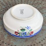 Salad bowl, Elorn model, Digoin and Sarreguemines, France, carnation motifs