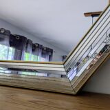 Miroir octogonal à parcloses en laiton par Jan Deknudt