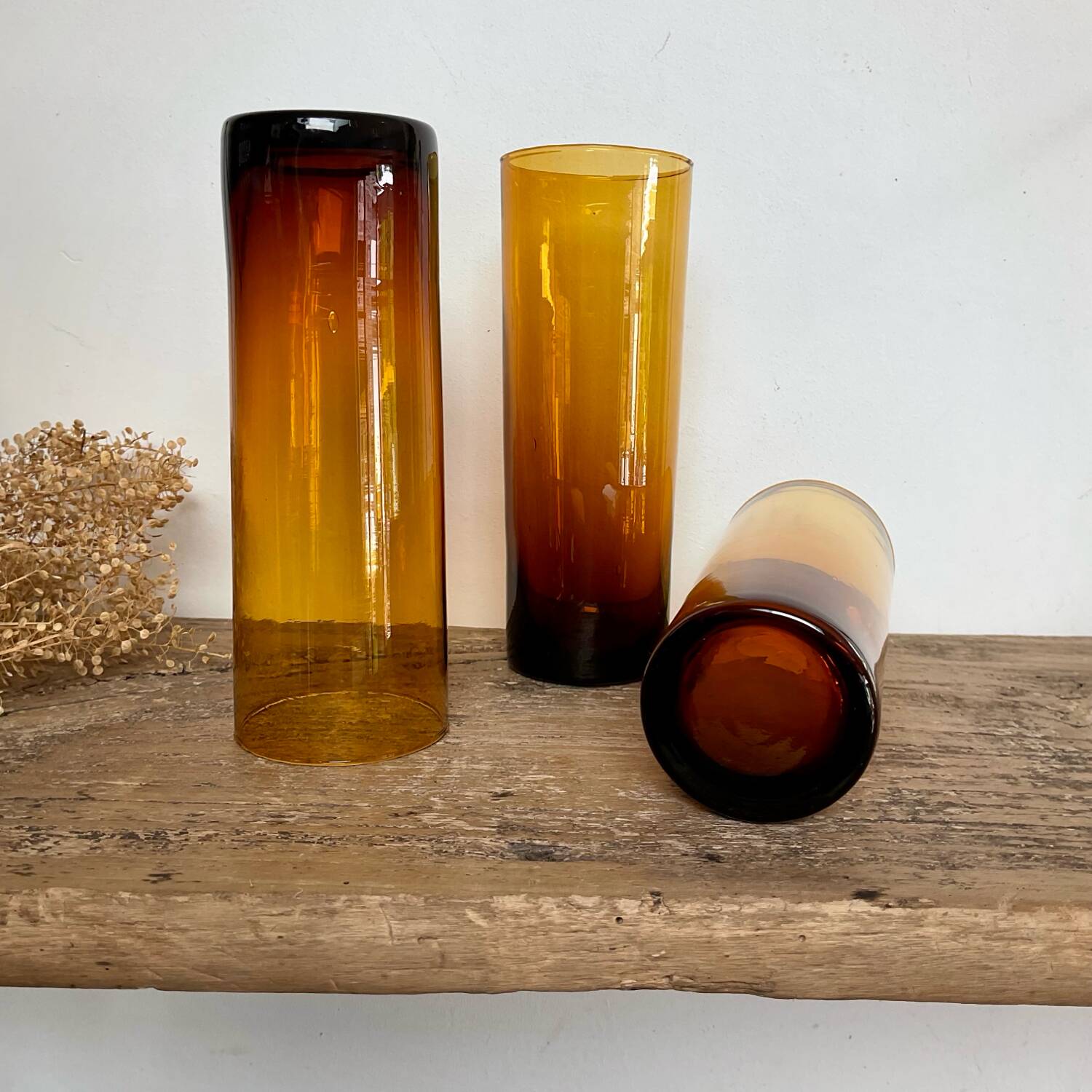 6 verres long drink ambrés