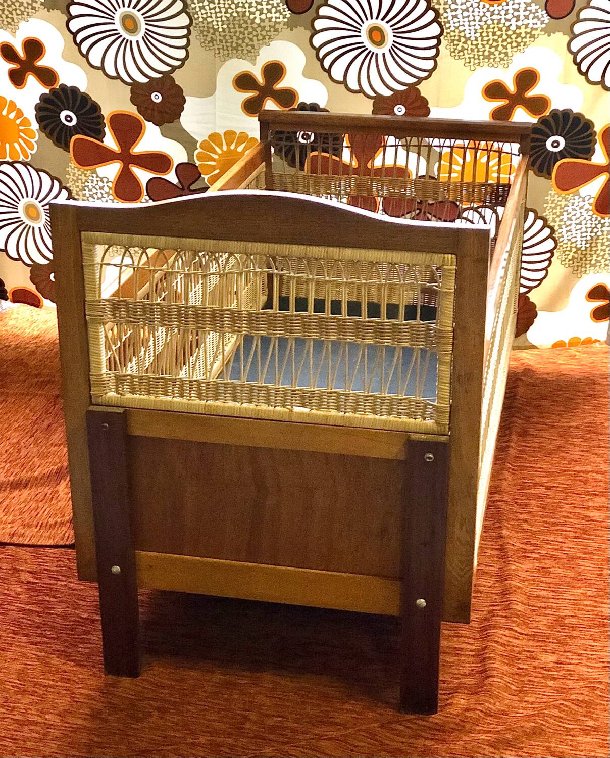 Vintage wicker children's bed 1960