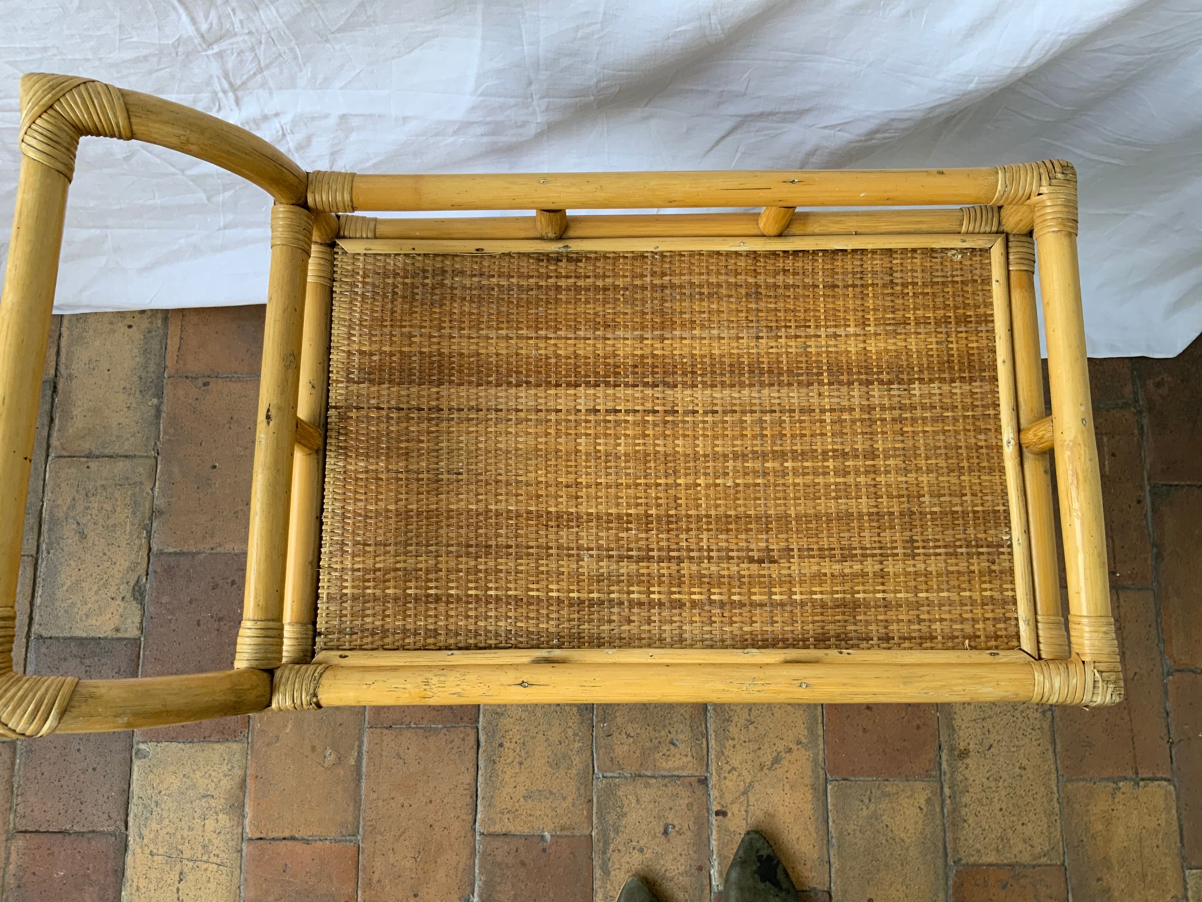 Rattan dessert or rolling table