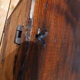 Old Gothic chest 17th century solid oak