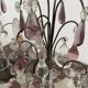 pair of chandeliers, lamp, silver-plated metal, crystal, tassels, florets, pendant, rosettes
