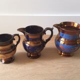 Set of 3 pitchers in jersey faience