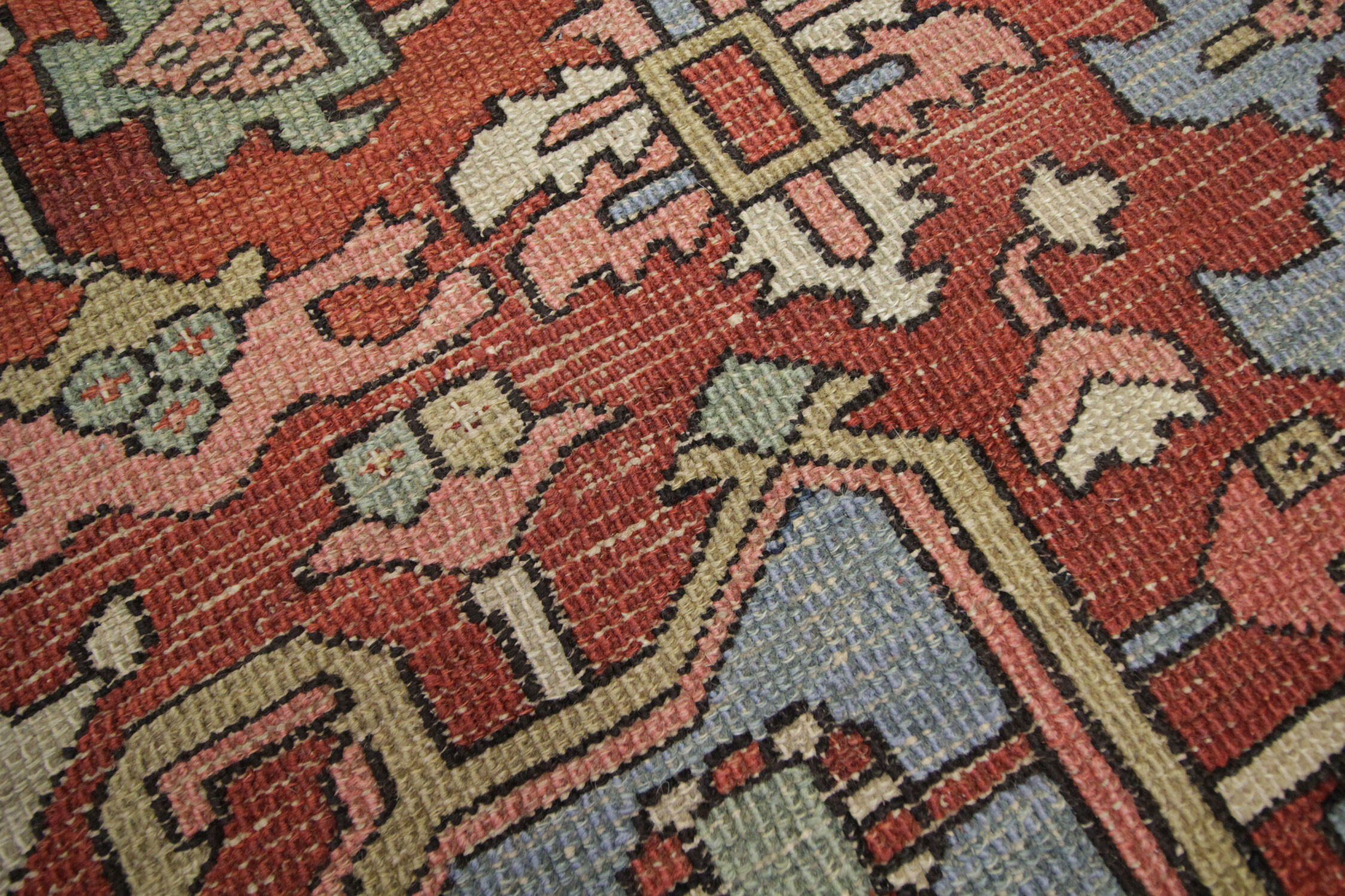 Handmade Persian Heriz Carpet, Large Tribal Wool Rug- 280x220cm