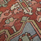 Handmade Persian Heriz Carpet, Large Tribal Wool Rug- 280x220cm