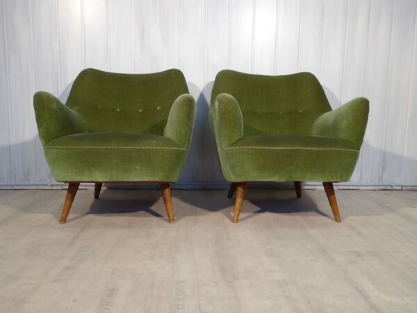 Canapé sofa année 50/60 organique vert glacé style Kurt Ostervig Organic Sofa