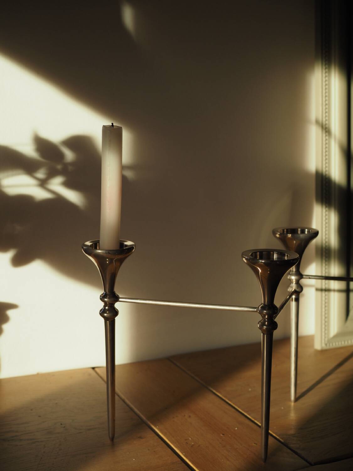 Scandinavian chrome modular candle holder 1960