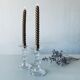 Pair of glass candle holders