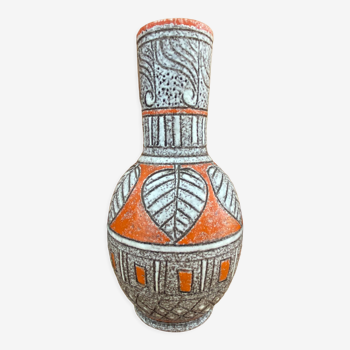 Vase céramique Fratelli Fanciullacci sgraffito orange