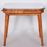 Restored Art Deco Cherry-Tree Card Table, New Varnish, Czechia, 1940s