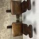 Pair of brutalist oak stools