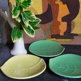 Three ceramic leaf cups 50s