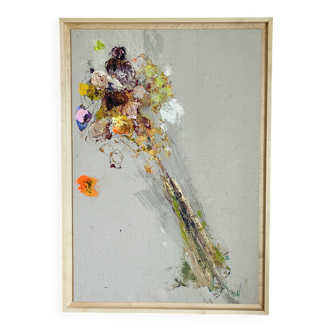 Framed flower bouquet tableau
