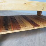 Raw coffee table with shelf