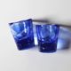 Set of 2 Kosta Boda Blue Shot Glasses 'Mine' by Ulrica Hydman Vallien