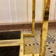 Belgo chrome dining table from the 70s with smoked glass