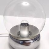 Pair of Vintage Glass and Metal Table Lamps "Vieste" by GPA Monti for Candle