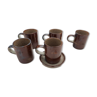 5 petites tasse et 1 sous tasse céramique