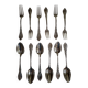 12 Art Nouveau silver-plated cutlery sets with thistle motifs