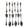 12 Art Nouveau silver-plated cutlery sets with thistle motifs