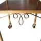 Vintage 50s wooden and metal rolling side table