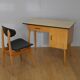 Bureau en bois des années 50 60 pied compas Baumann