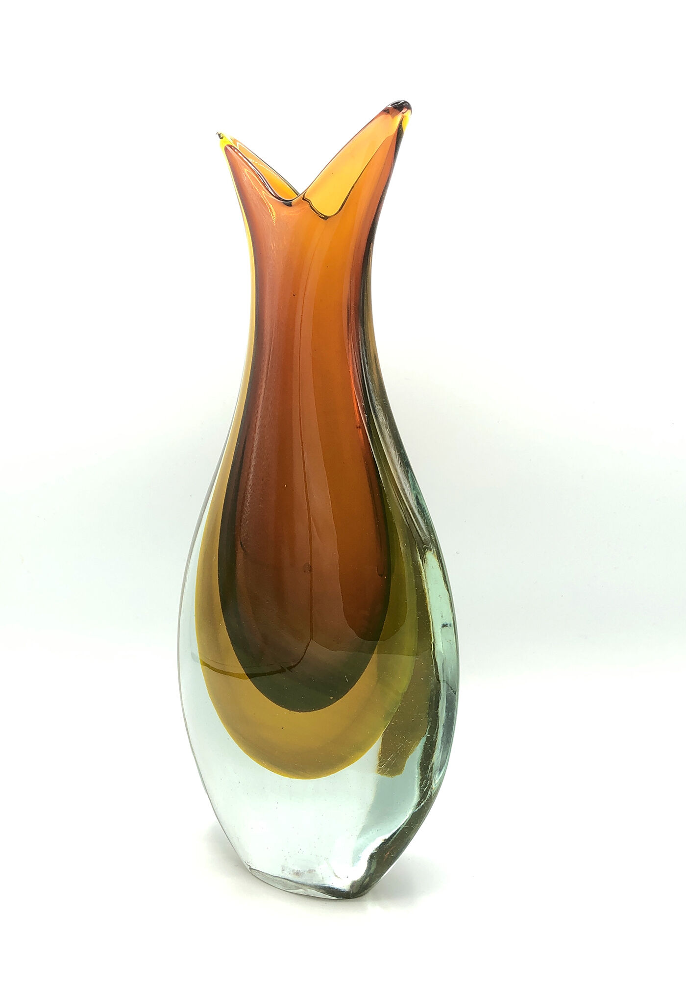 Big Flavio Poli Glass Vase for Seguso 1960s