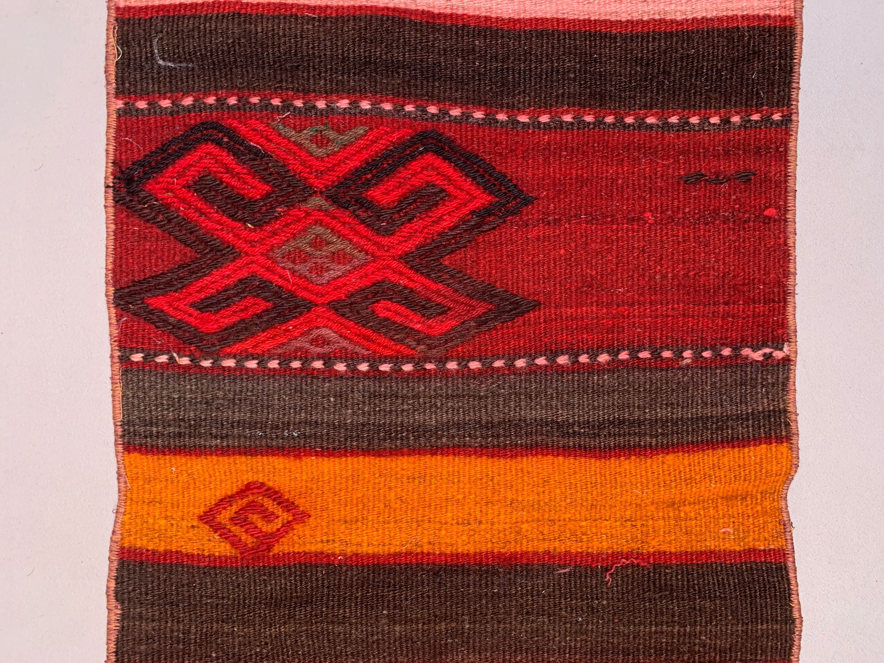 Old Turkish narrow Kilim Runner 362x45 cm shabby chic, vintage kelim