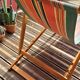 Vintage bayadère canvas chaise longue