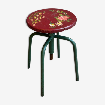 Vintage stool floral pattern