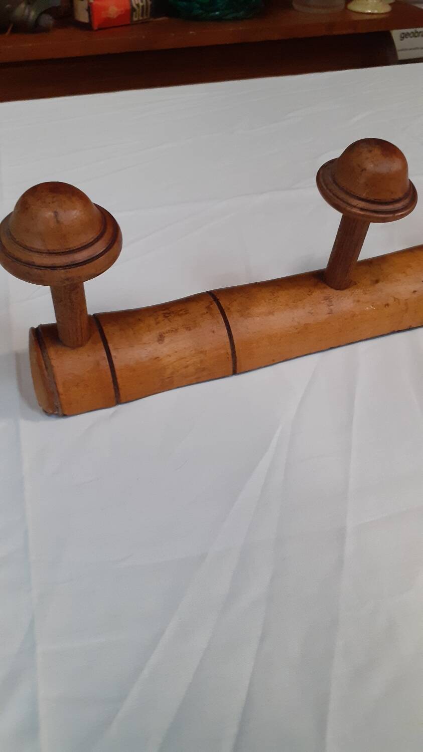 Wooden wall coat rack