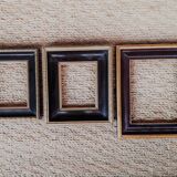 Lot of 3 old gilded and black frames