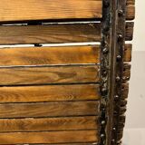 Industrial style metal and wood bench